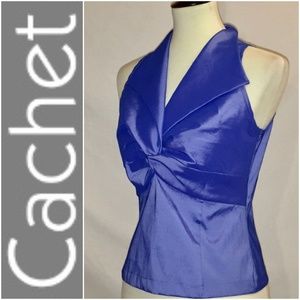 Vintage Cachet Top Blouse Sz 10 Periwinkle Blue